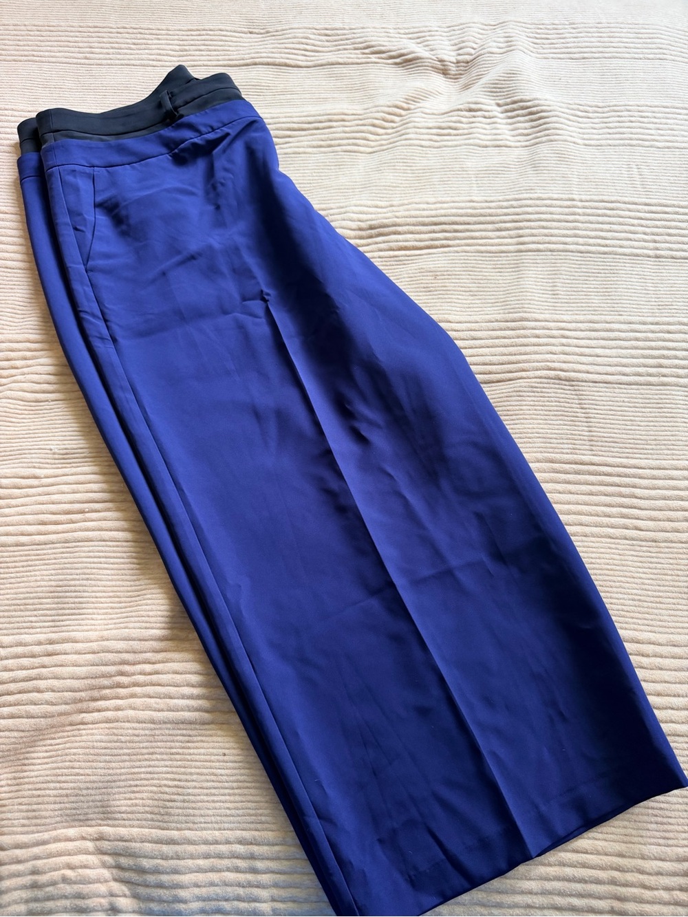 Eloquii Size 24 Cobalt Blue Wide Leg Career Pants Plus Size Trouser Dress Pants